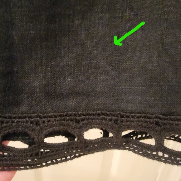 Ann Taylor Linen Crochet Eyelet Lace Sheath Dress Black Size Extra Small Petite - Picture 8 of 8